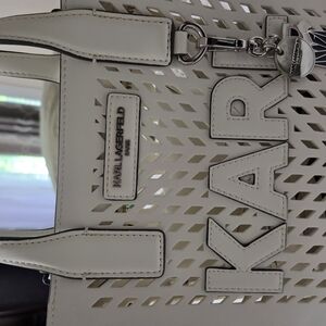 Karl Lagerfeld Cream Tote Bag